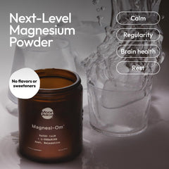 Moon Juice Magnesi-Om label closeup highlighting chelated magnesium for relaxation