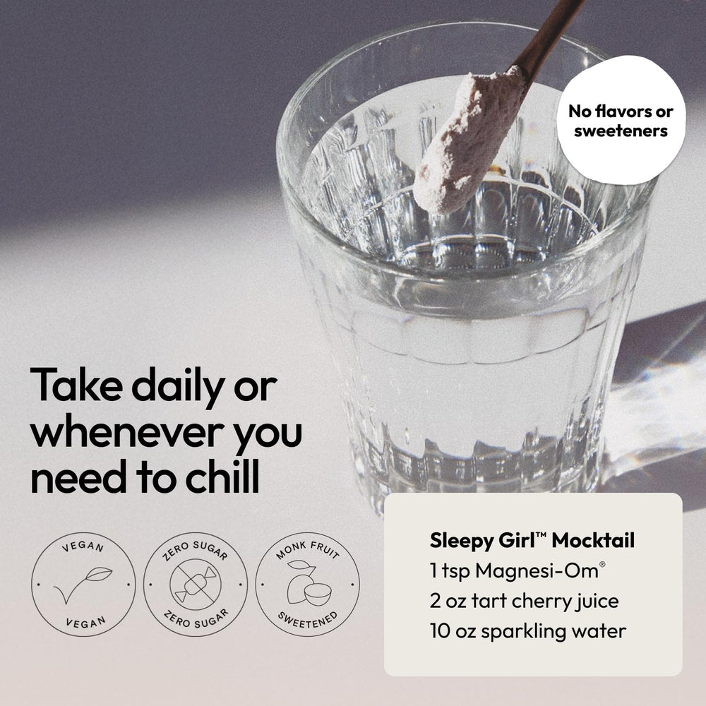 Moon Juice Magnesi-Om being stirred into water for a calming sip