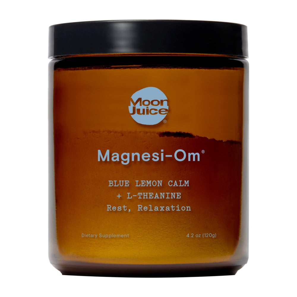 Moon Juice Magnesi-Om tub front promotes daily calm and balance.