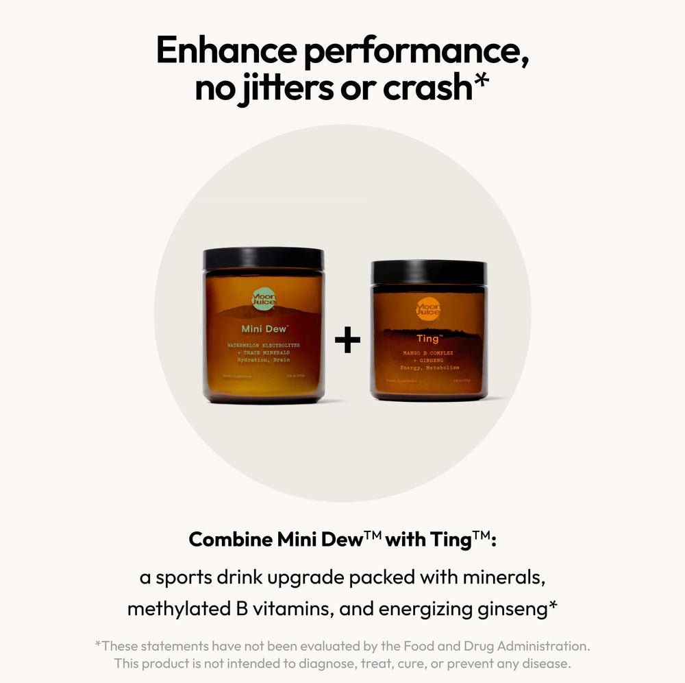 Moon Juice Mini Dew electrolyte mix supporting hydration and focus