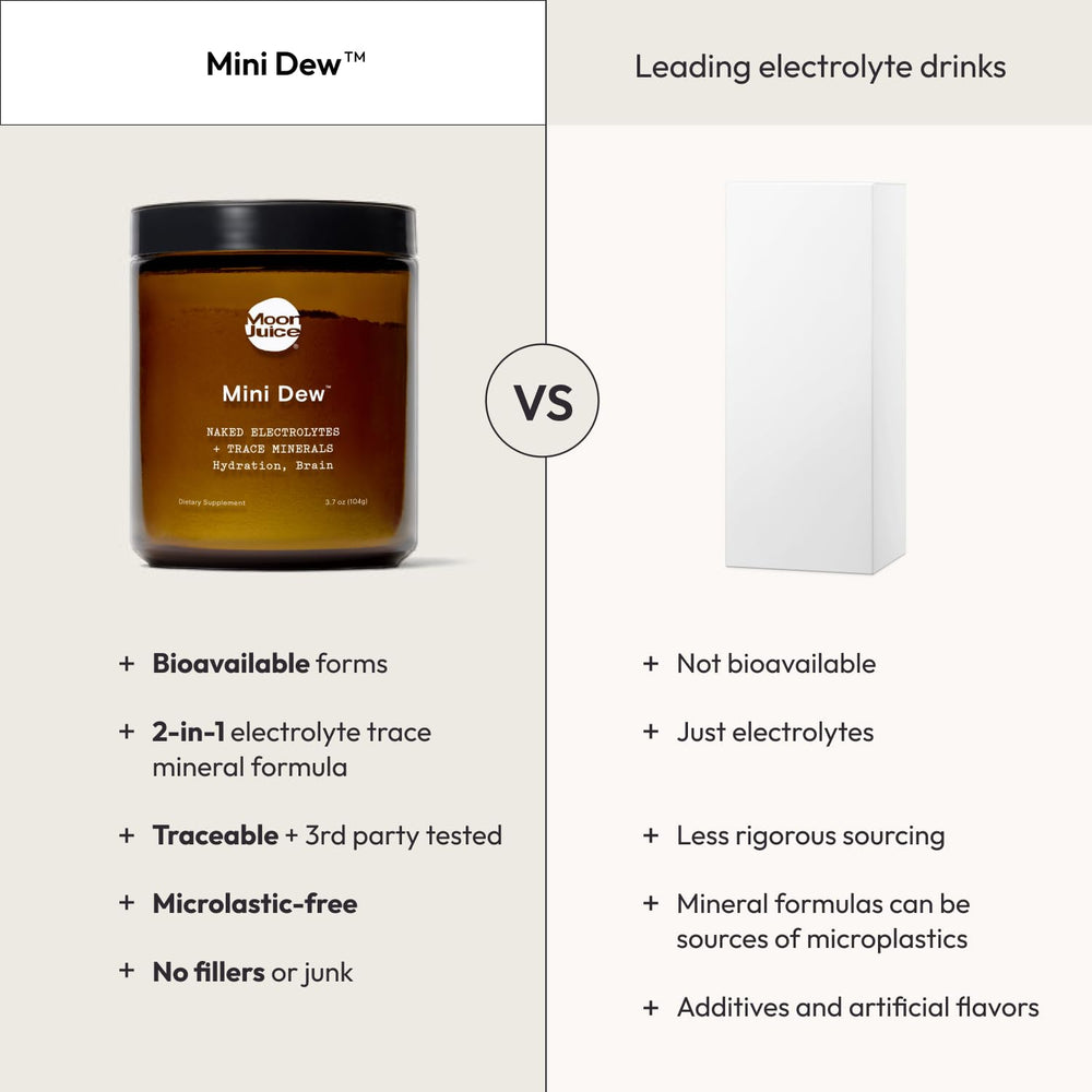 Moon Juice Mini Dew rapid-dissolve powder in water