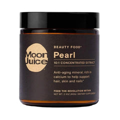 Moon Juice Pearl Powder bottle with scoop for skin, hair, and nails support