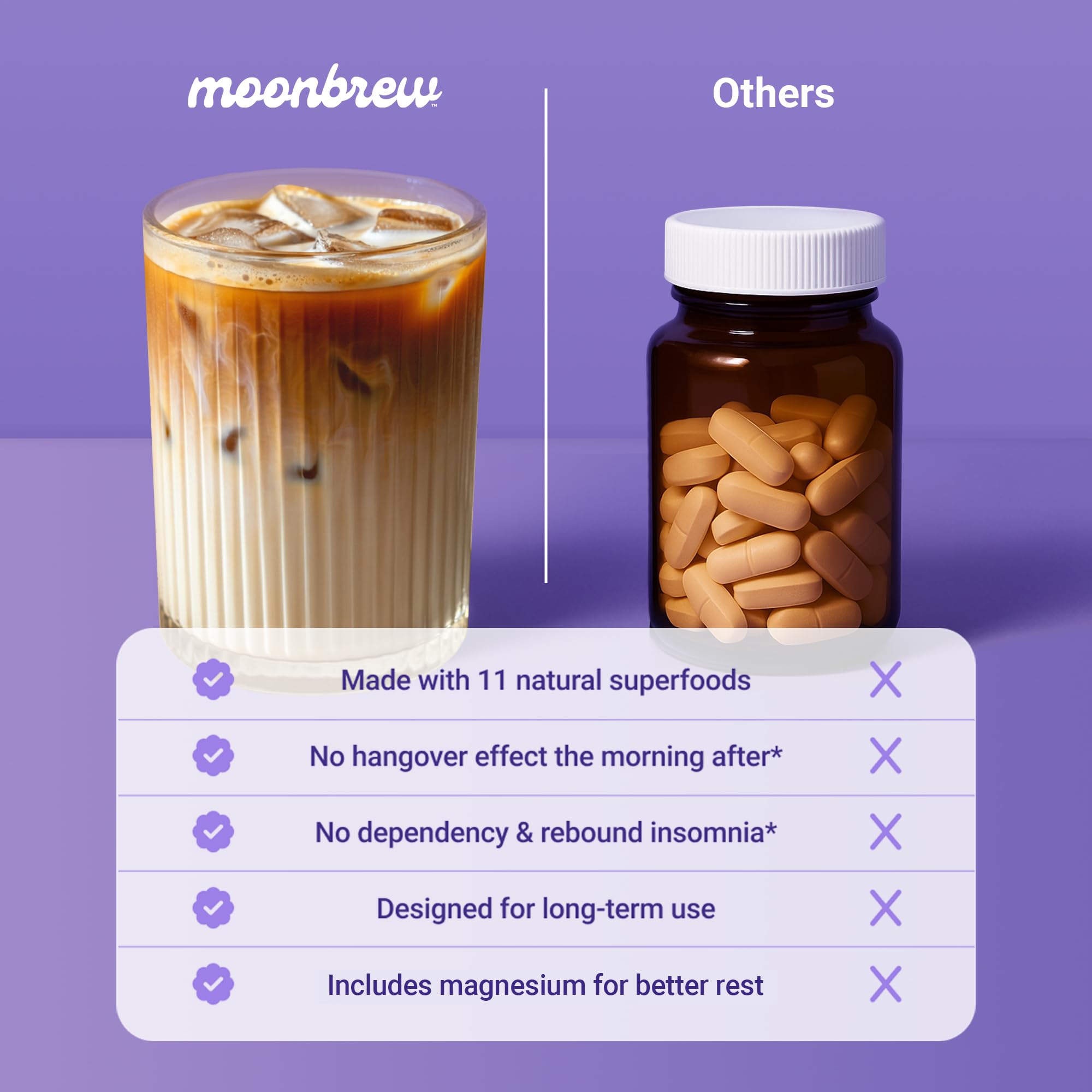 MoonBrew vanilla latte jar detail showing high-quality ingredients and labeling.