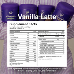 MoonBrew Vanilla Latte being poured into a mug for a calm, caffeine-free wind-down.