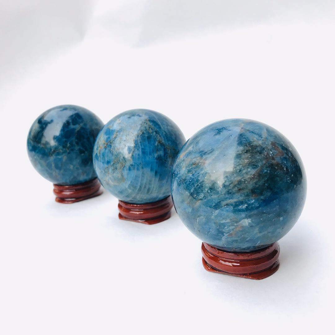 MoonlightCrystal tabletop decor with apatite sphere for a serene feel