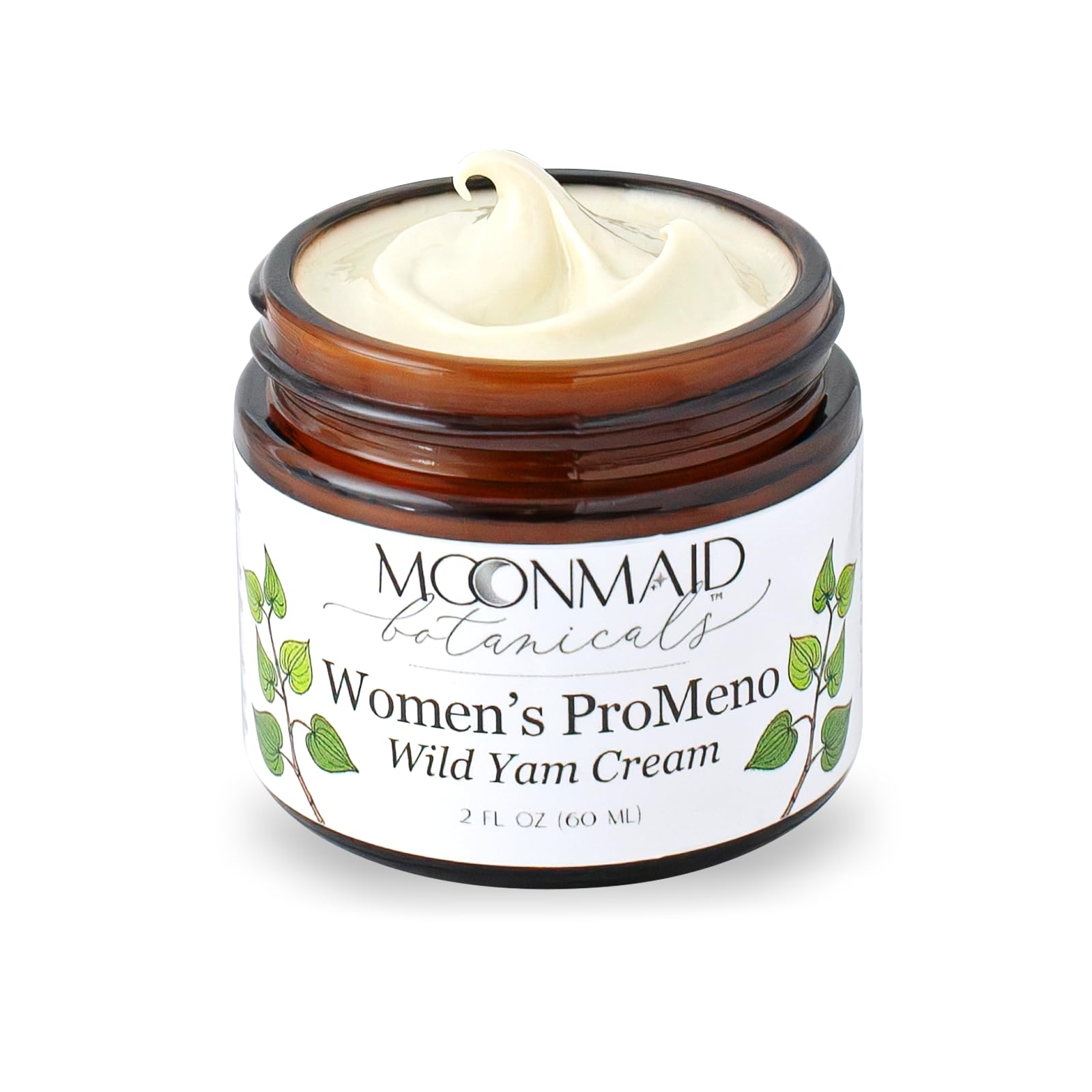 MoonMaid Botanicals ProMeno Wild Yam Cream sleep support in a calming nighttime setting