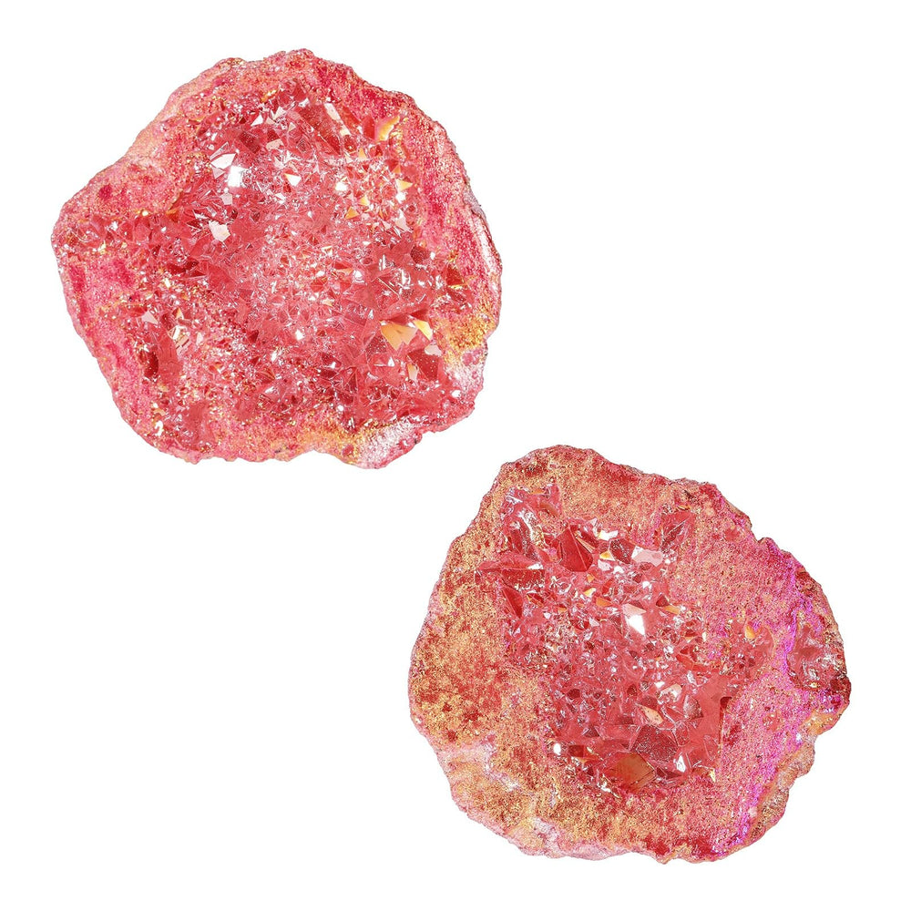 Moonsix angel aura quartz geode cluster glows softly for meditation.