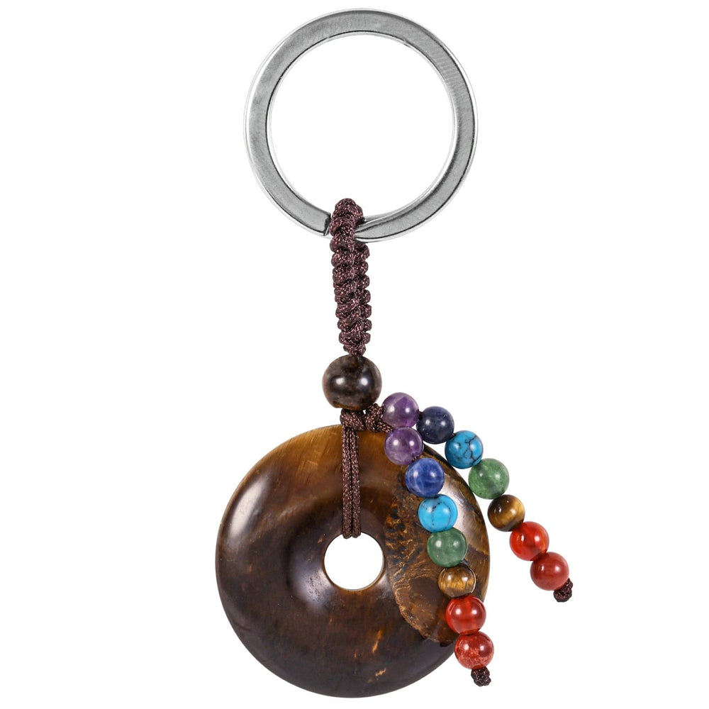Moonsix crystal peace buckle donut keychain with calming energy on the go