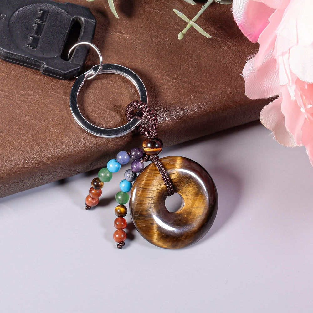 Moonsix seven chakra beads keyring for chakra balance and mindful moments