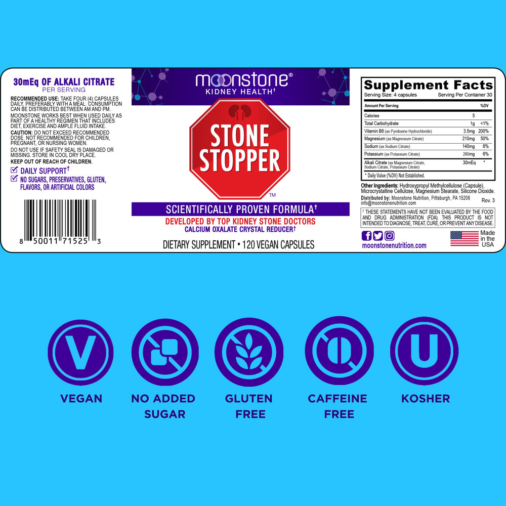 Moonstone Stone Stopper Daily Use setup for a 90-day supply.