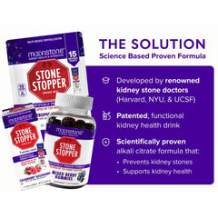 Moonstone Stone Stopper Drink Mix label close-up notes sugar-free alkali citrate.