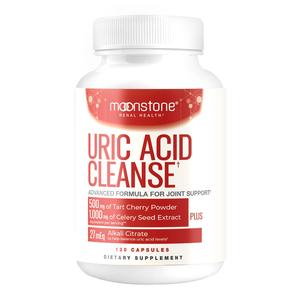 Moonstone Uric Acid Cleanse bottle for easy daily use.