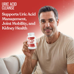Moonstone Uric Acid Cleanse capsules closeup for convenient dosage.