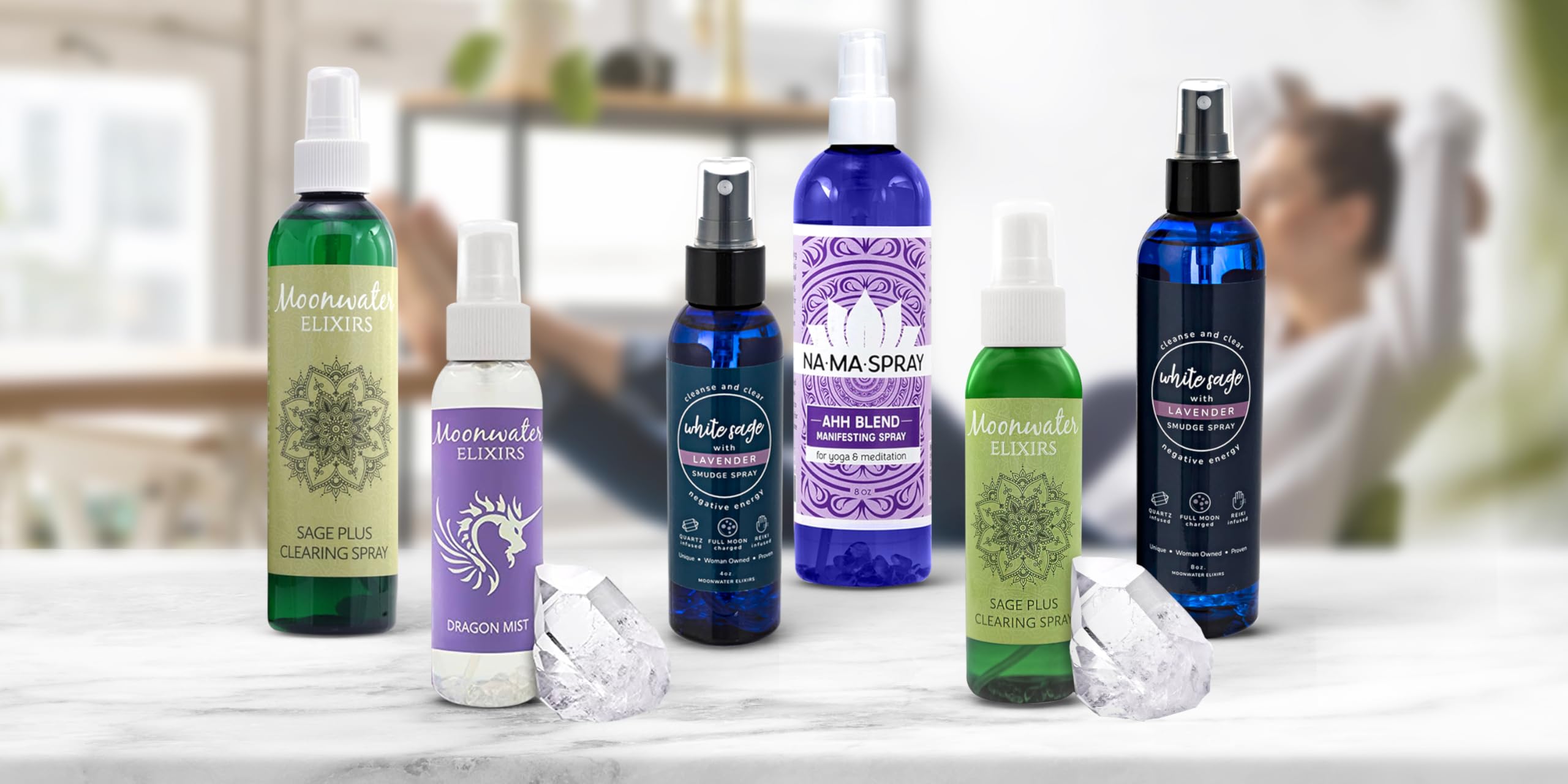 Moonwater Elixirs 4oz portable bottle handy for travel.