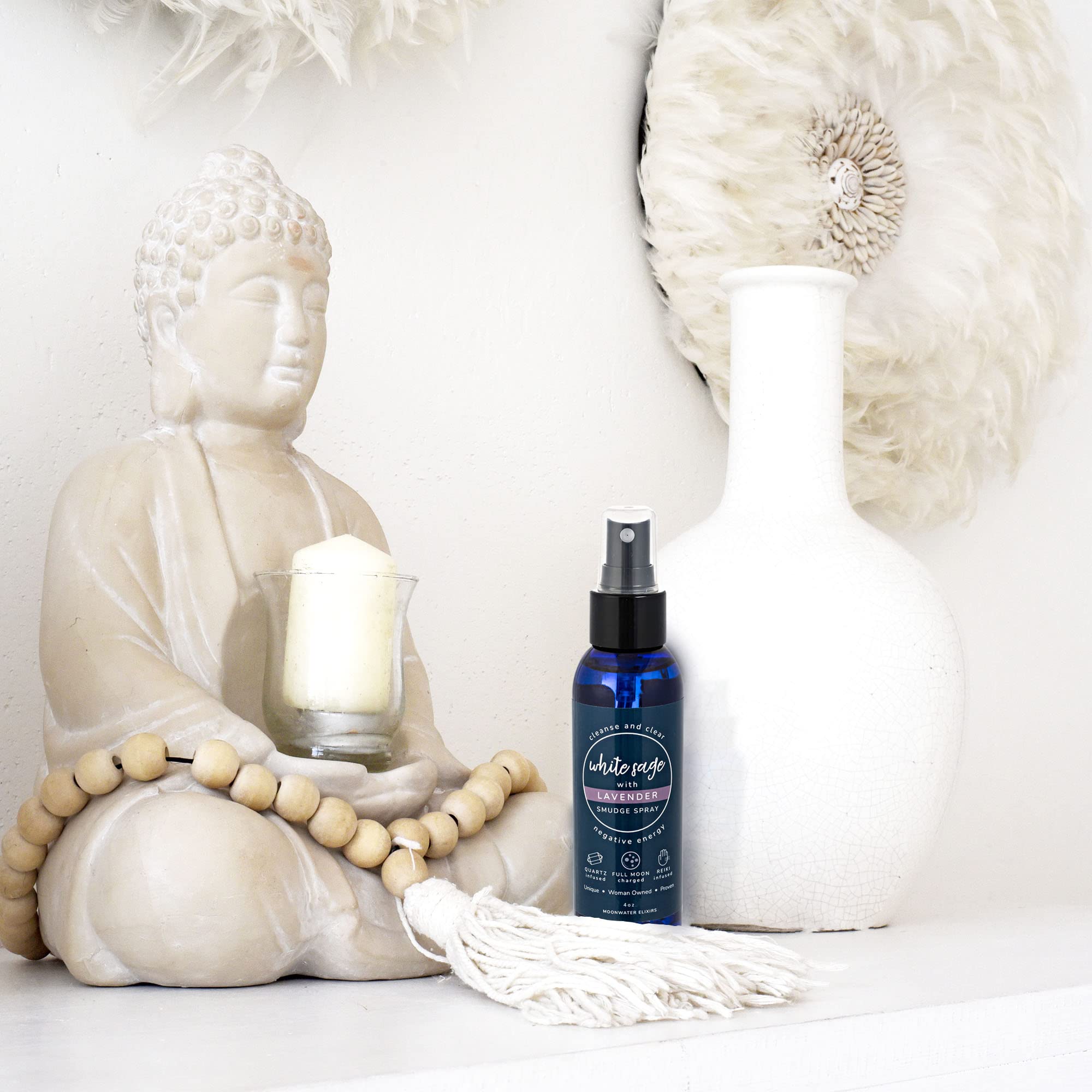 Moonwater Elixirs Clear Quartz crystals in spray supporting energy focus