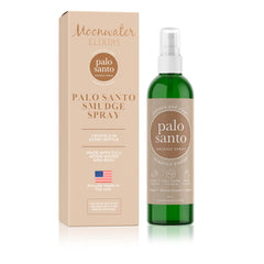 Moonwater Elixirs Palo Santo Spray bottle ready for energy clearing and aura cleansing.
