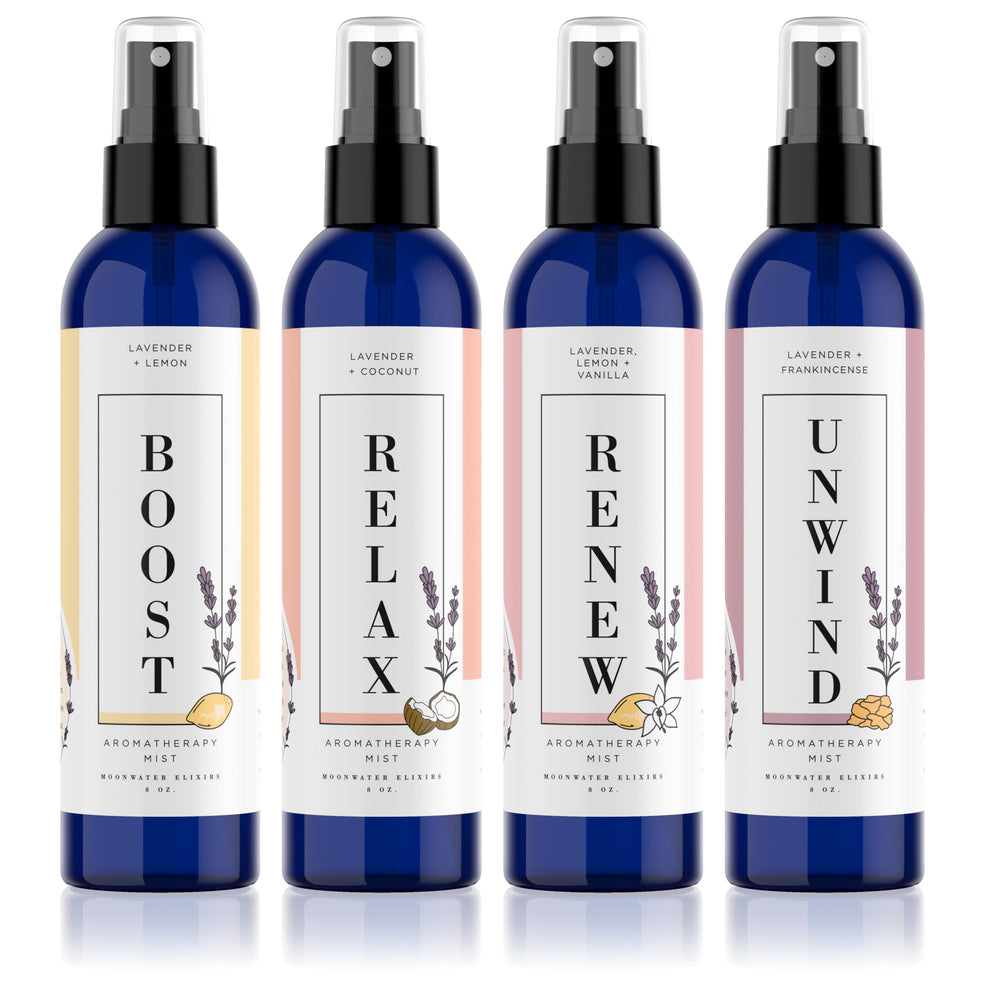 Moonwater Elixirs travel-sized Palo Santo spray in a compact bottle.