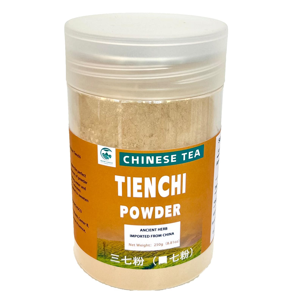 MOORCHOCO Tienchi powder bottle, premium 120-mesh texture for smooth blending.