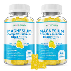 MOORGUMY Magnesium Complex Gummies bottle for daily wellness and balanced magnesium intake.