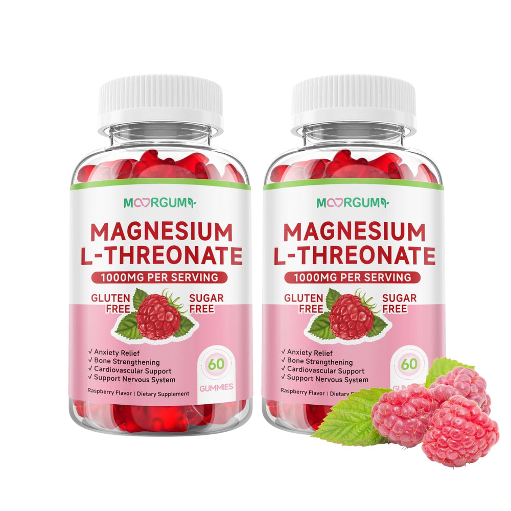 MOORGUMY Magnesium L-threonate gummies bottle front showing packaging and form factor for memory support.