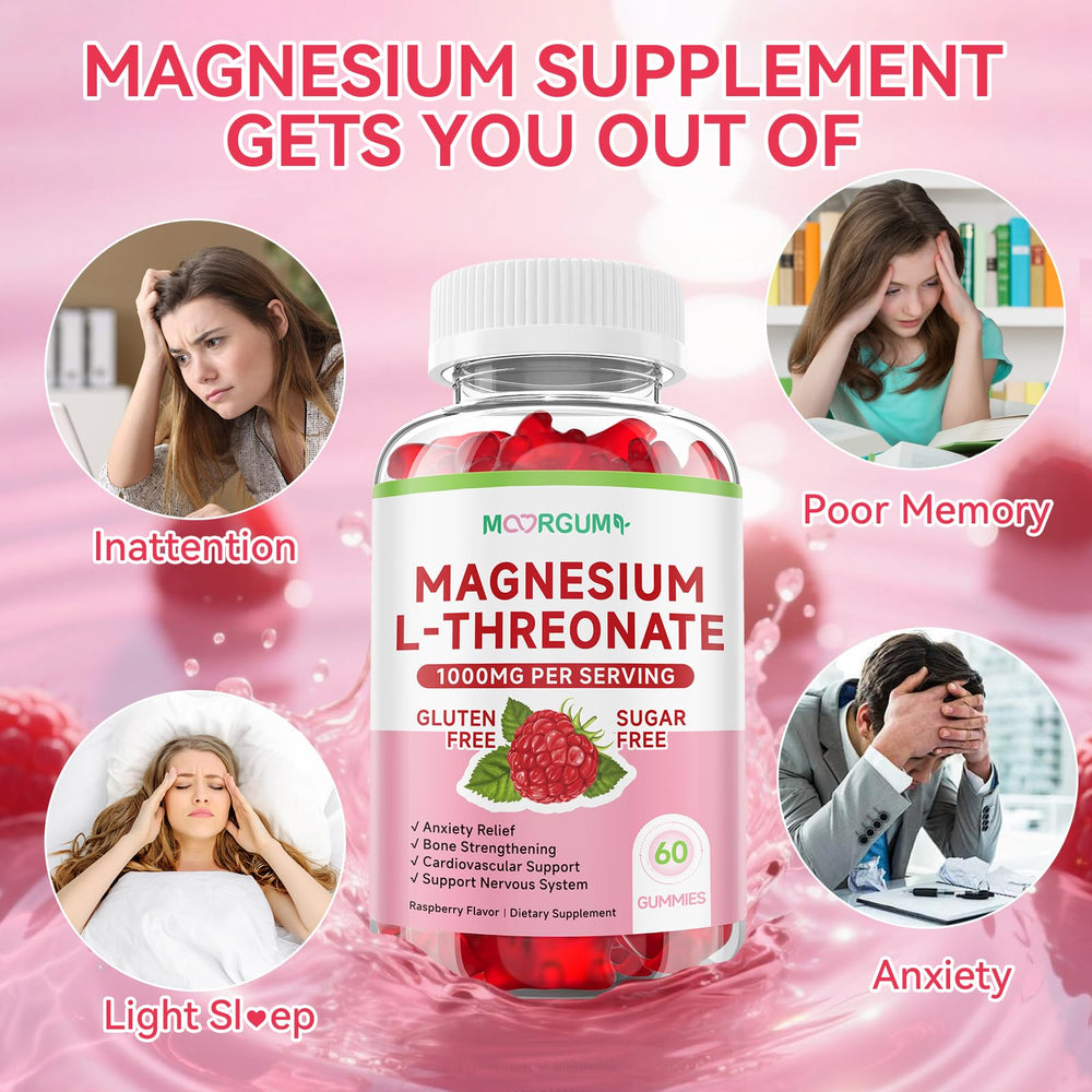 MOORGUMY Magnesium L-threonate gummies dosage info on the label.