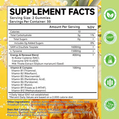 MOORGUMY Gummies closeup highlighting 1500mg L-Tyrosine for focus