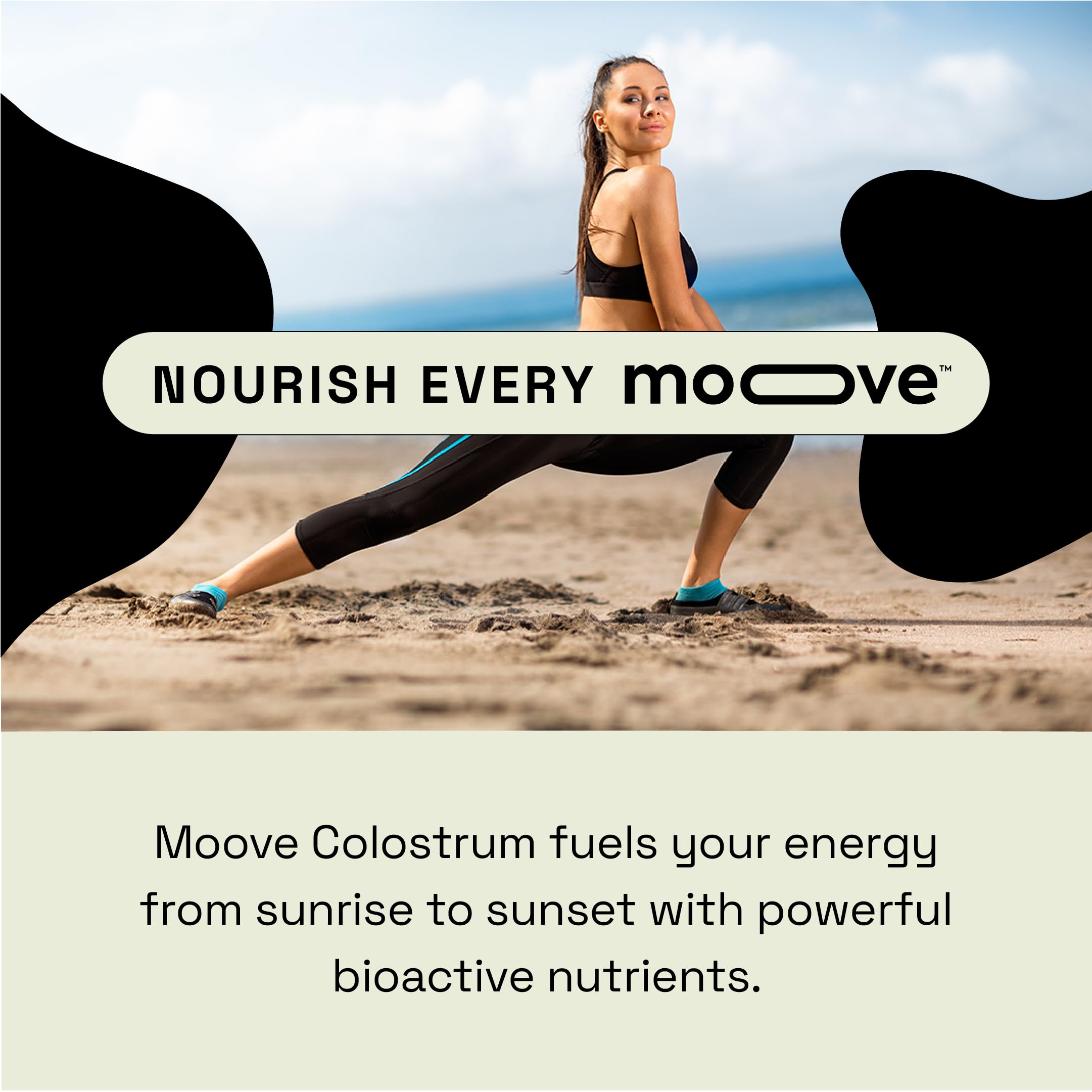 MOOVE colostrum being poured into a glass for easy blending.