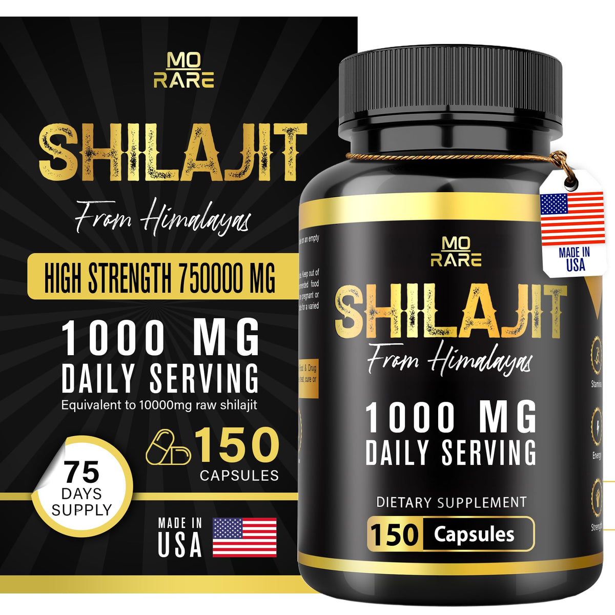 MORARE Shilajit capsules bottle for daily energy support
