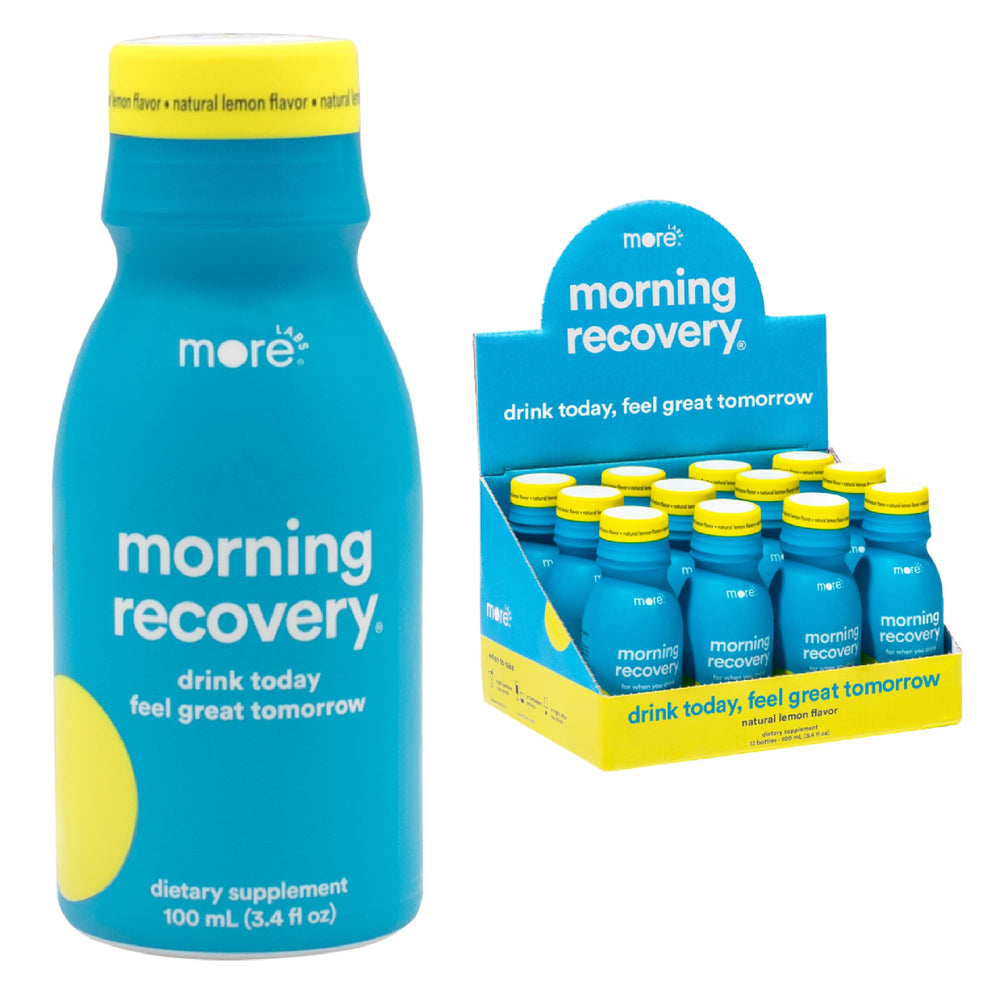 More Labs Morning Recovery lemon bottle ready for hydration after drinking