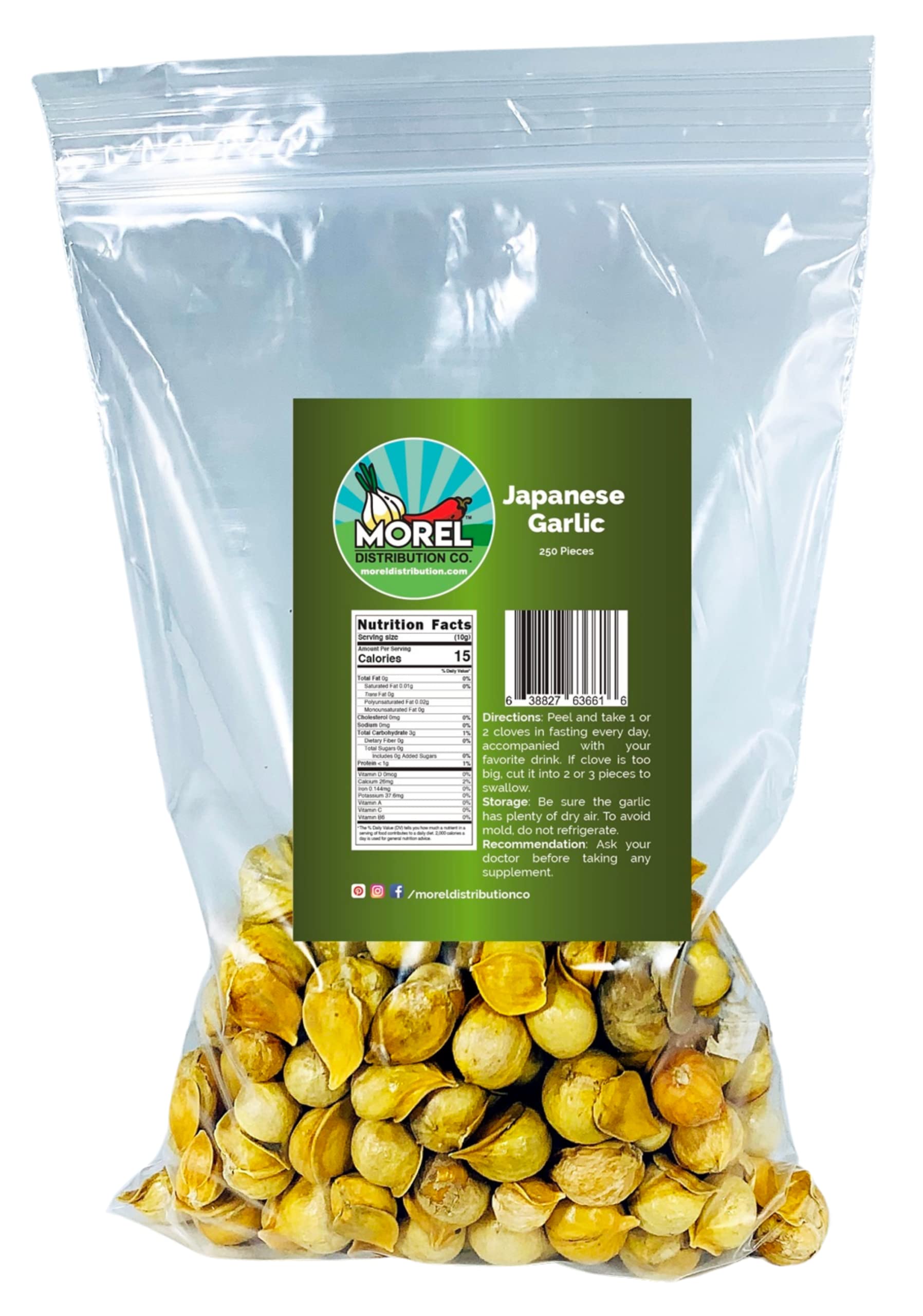 Morel Japanese Garlic 30-count bag offers versatile seasoning for everyday cooking.