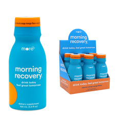 More Labs Morning Recovery orange mango bottle for on the go hydration after drinks