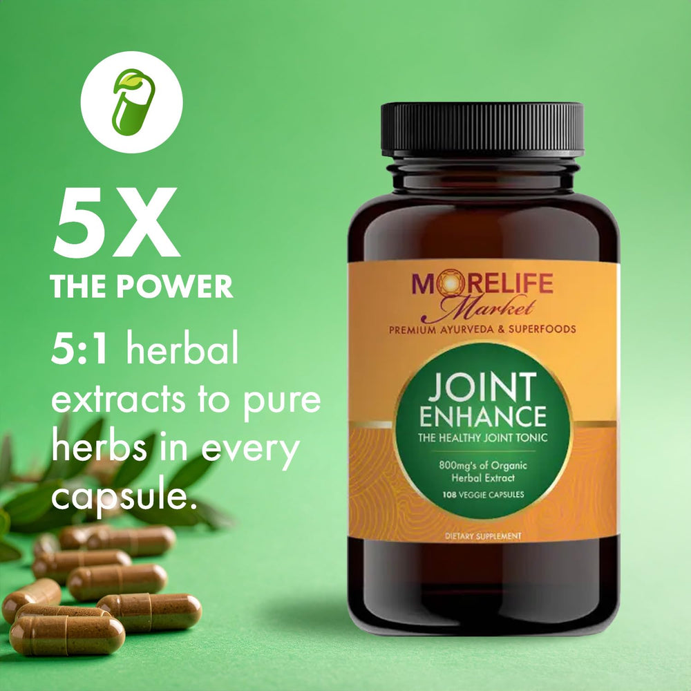 Joint Enhance label emphasizing 100% organic herbs from India