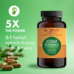 Joint Enhance label emphasizing 100% organic herbs from India