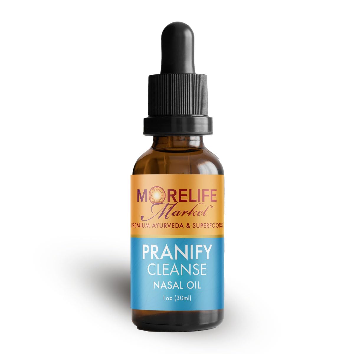MoreLife Market Pranify Cleanse Nasya Oil bottle for daily nasal application and focus support.