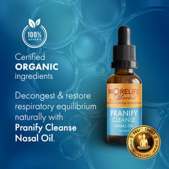 MoreLife Market Pranify Cleanse Nasya Oil dropper for precise nasal drops.