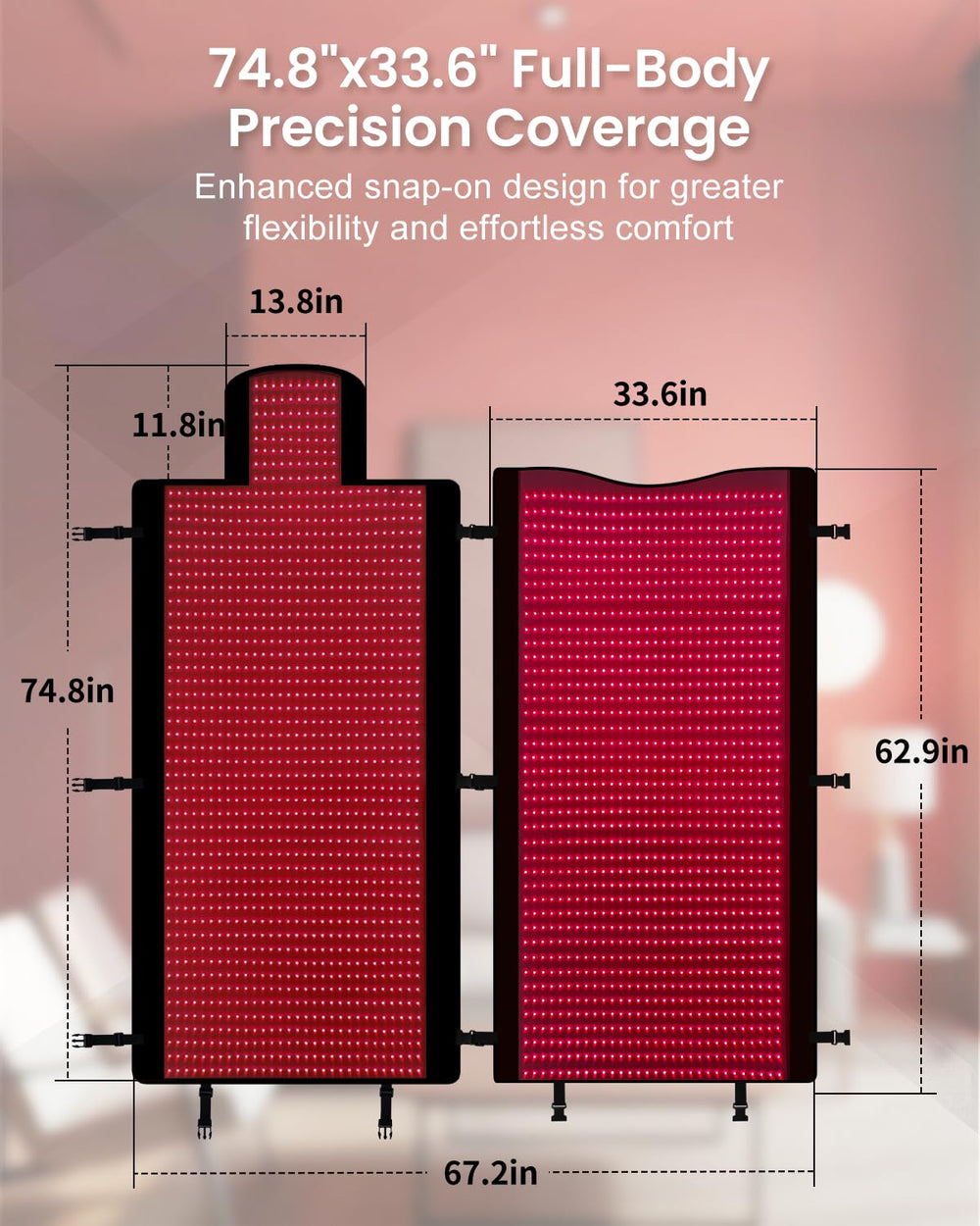 Morespond high-density LED array provides targeted full-body coverage for sessions.