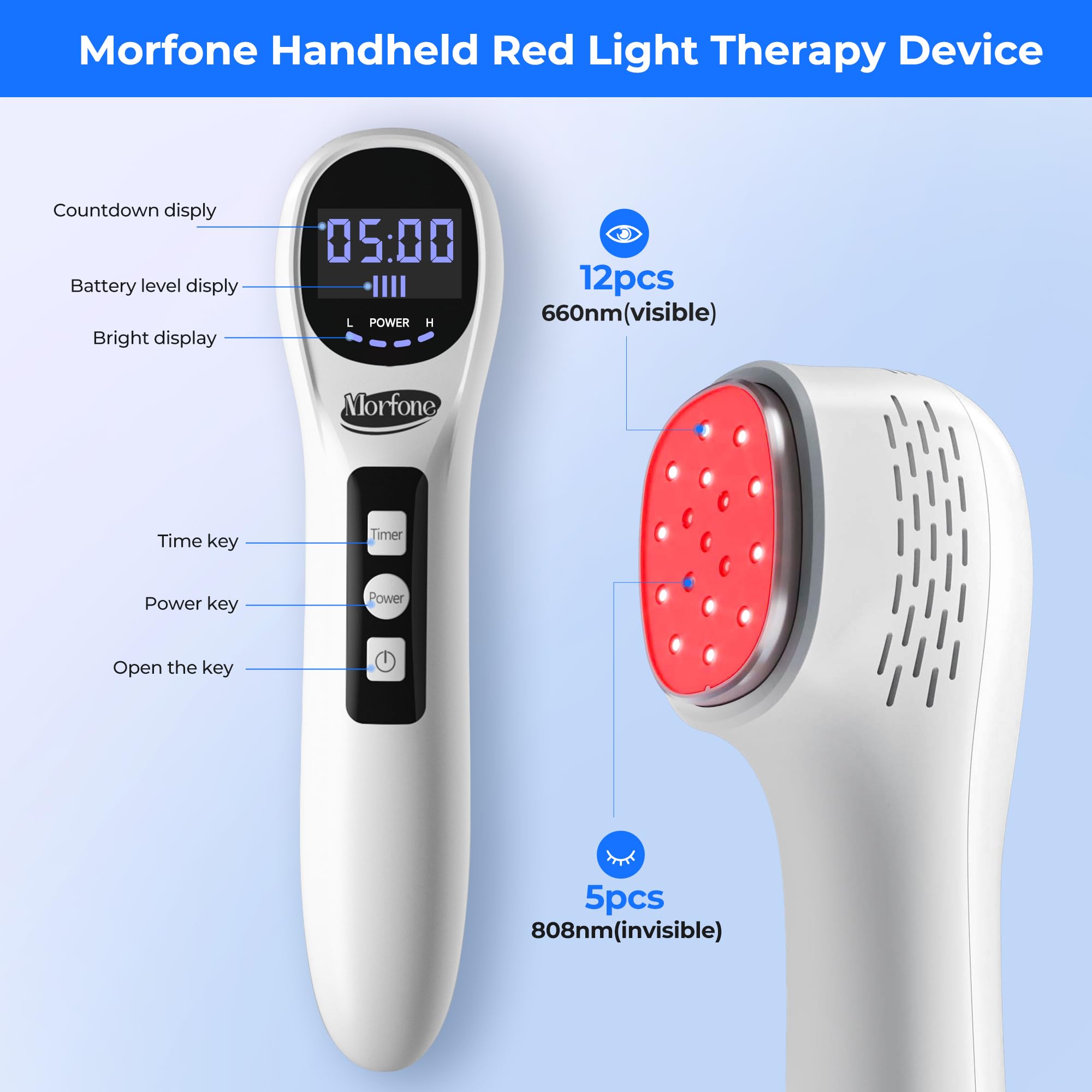 Morfone 3600mAh battery powers longer sessions without frequent recharging.