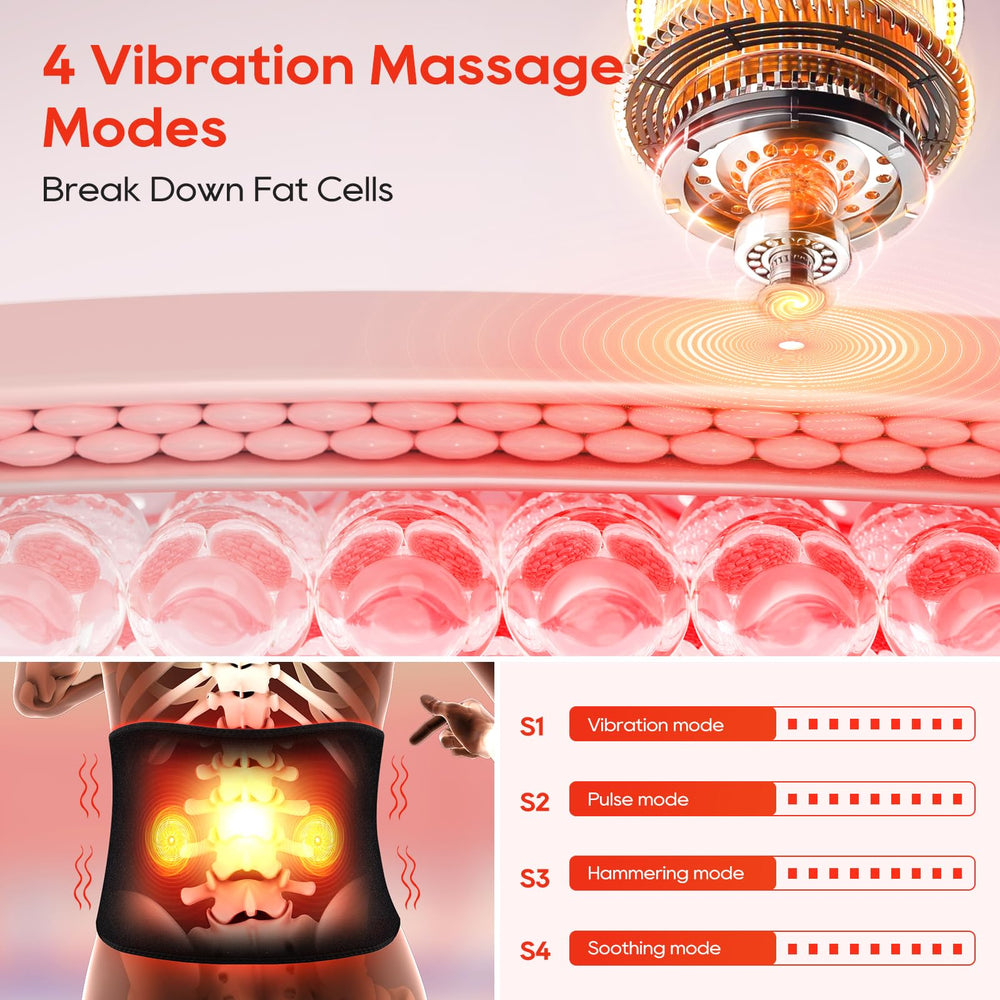 Morfone four-speed vibration for relaxing deep muscle tension.