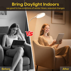 Morfone Happy Light Therapy Lamp with five color temperatures for task matching