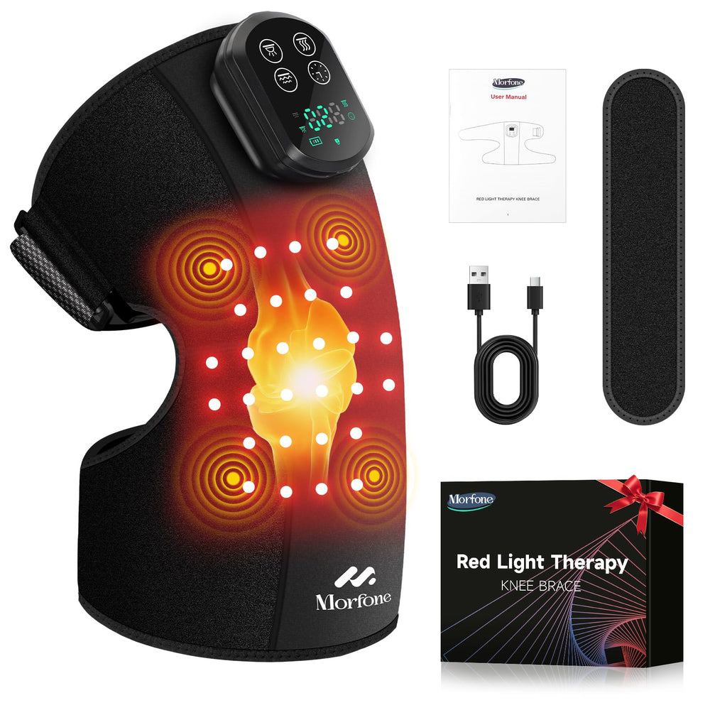 Morfone knee therapy device front view showing portable knee relief on the go