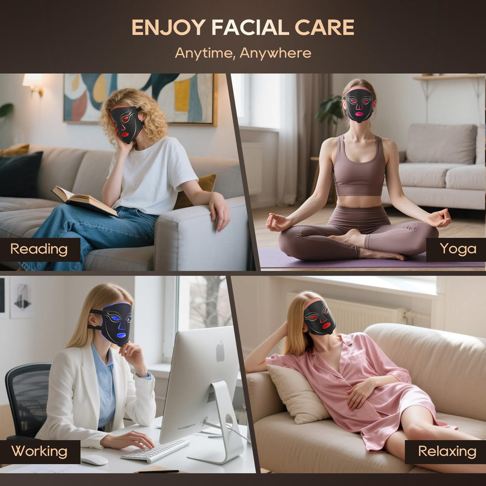 Morfone red light mask foldable design comes with a convenient storage bag.