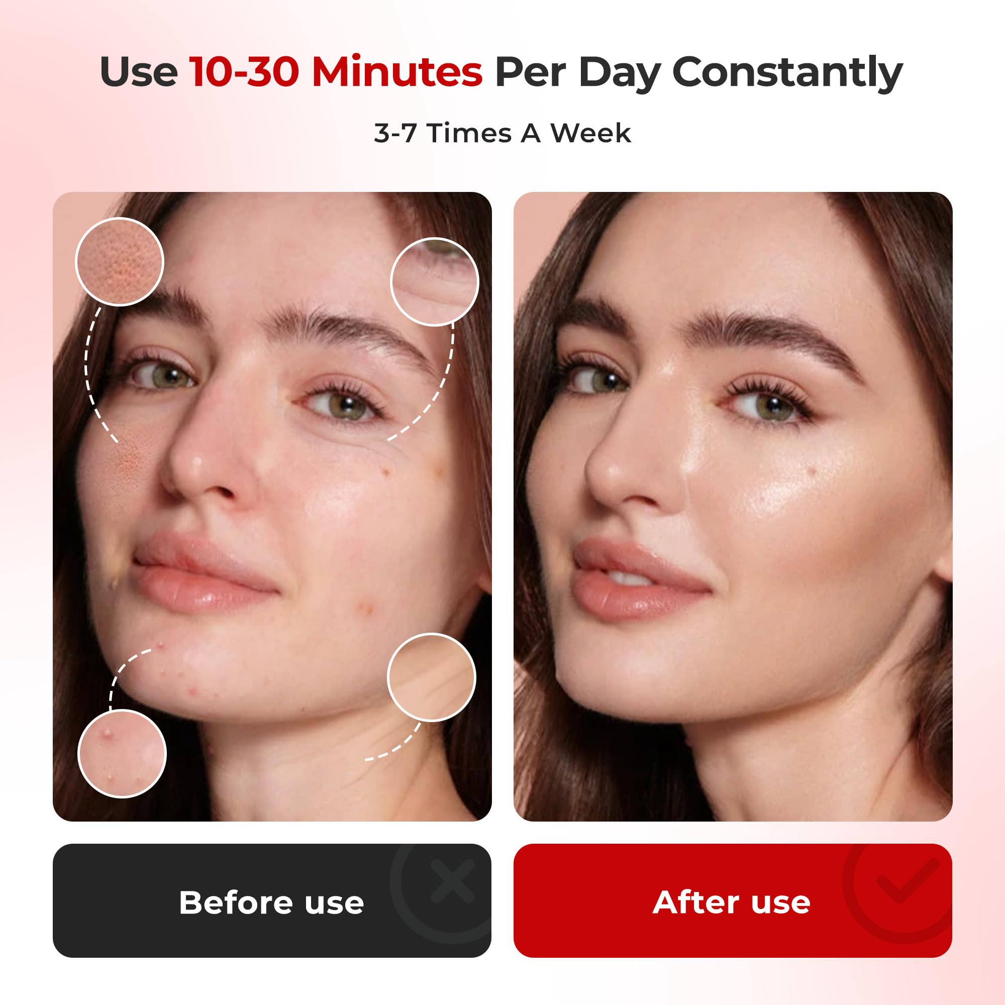 Morfone red light therapy panel with makeup mirror for dual use.