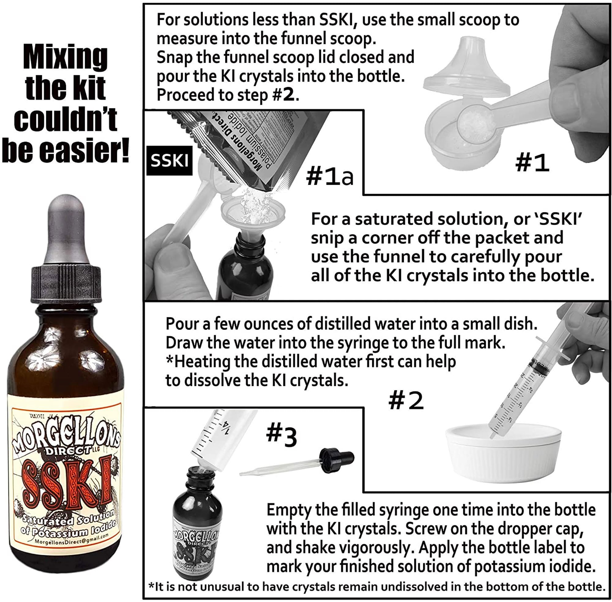 Morgellons Direct mixing kit tools for accurate prep and clean handling