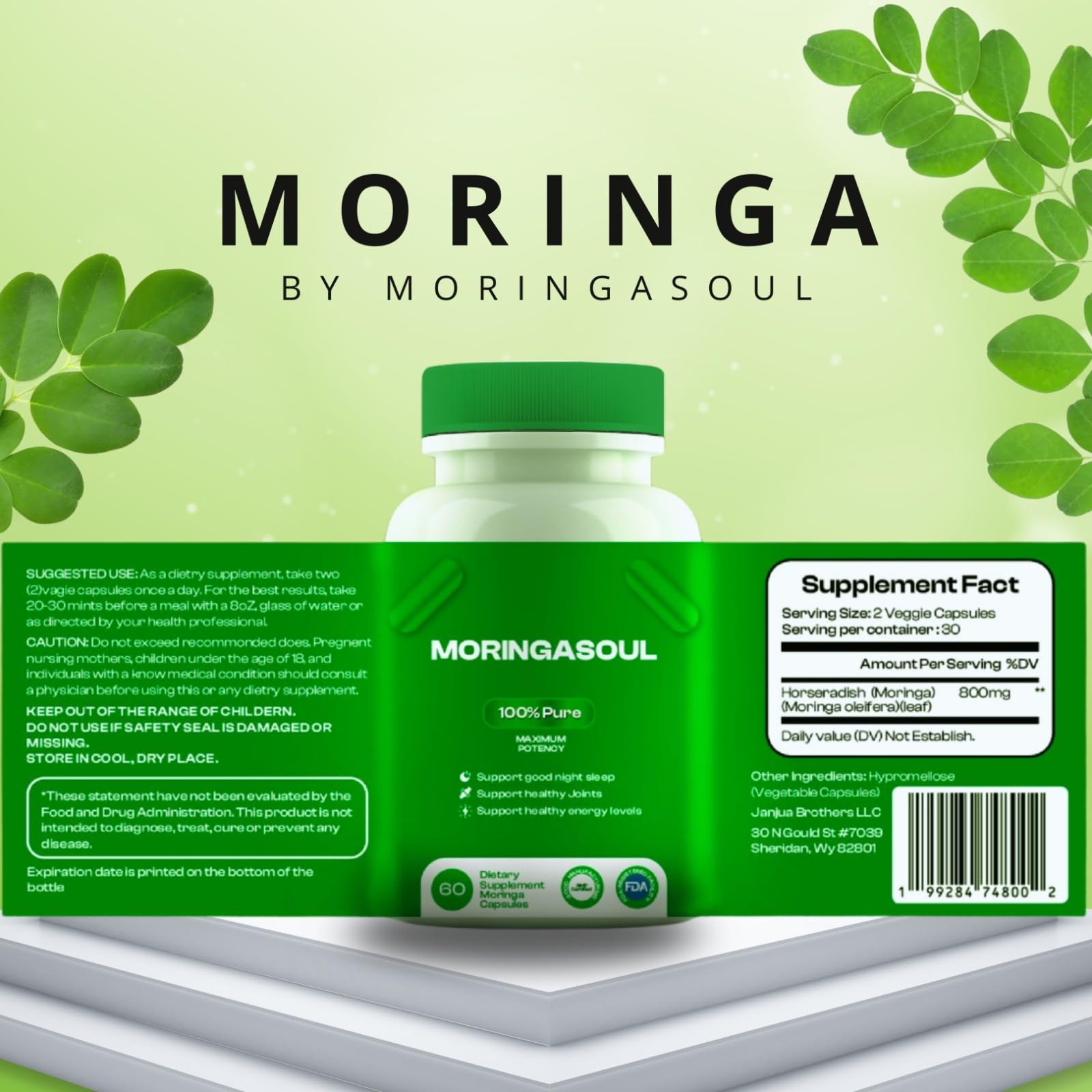 MoringaSoul daily-use capsules on a morning table ready to go