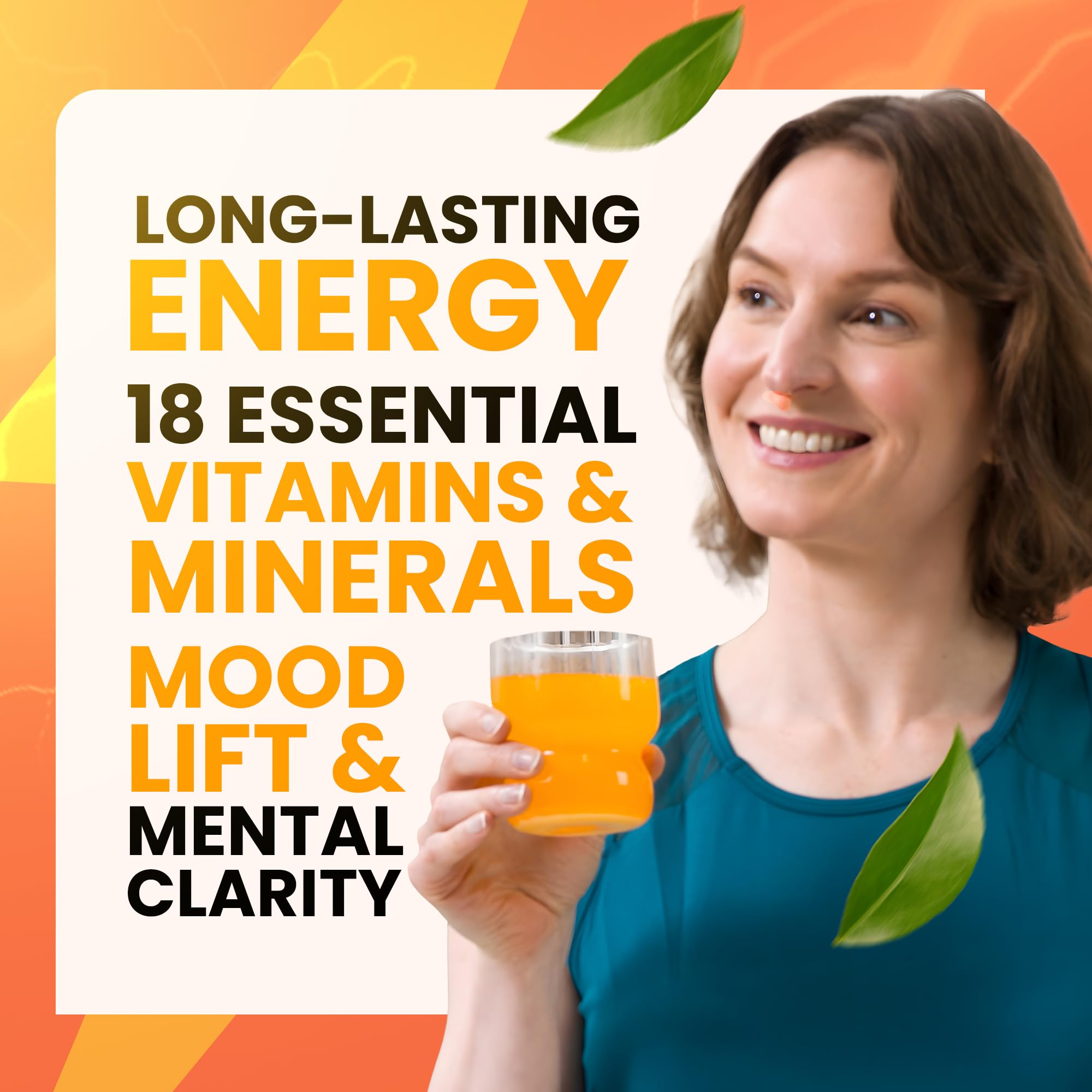 Morning Buzz antioxidants boost in a vibrant drink glass.