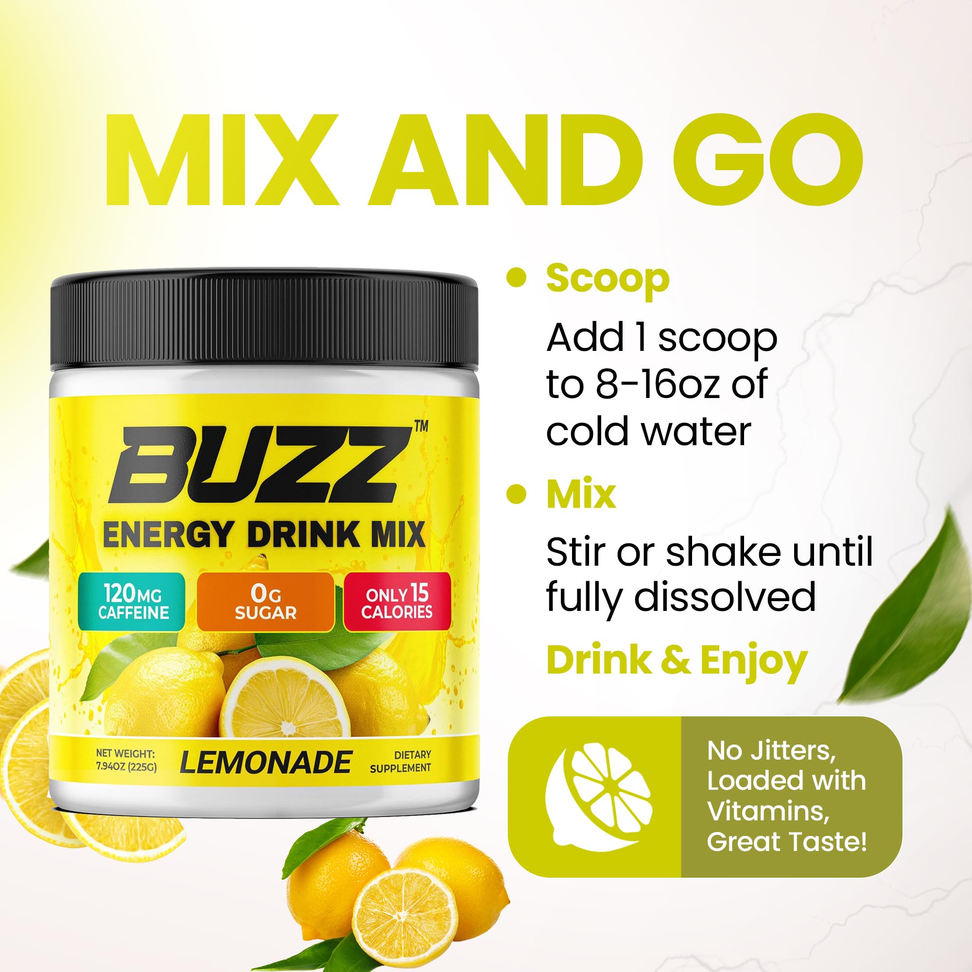 Morning Buzz Energy Powder Lemonade outdoors workout scene