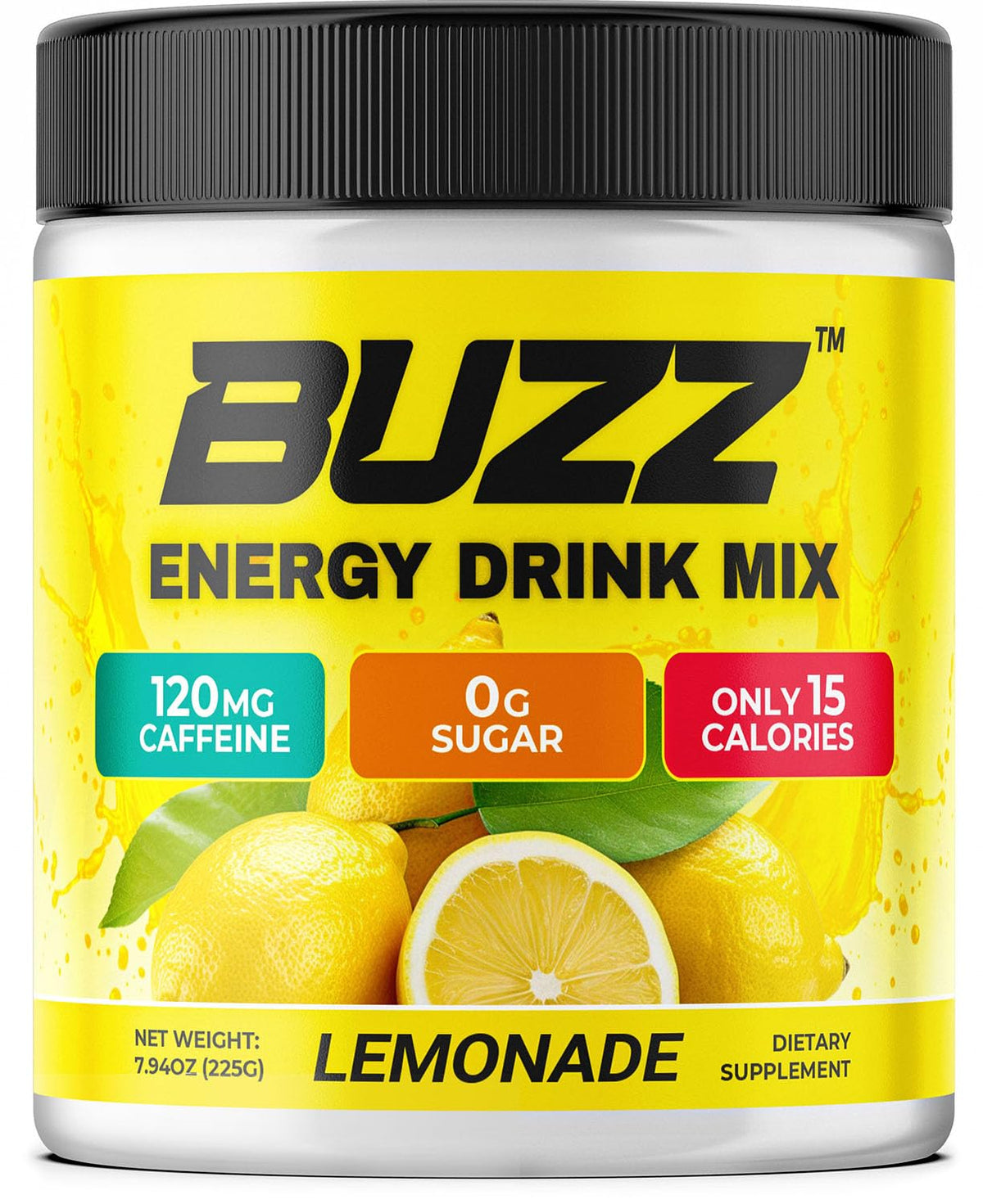 Morning Buzz Energy Powder Lemonade tub for a clean morning boost