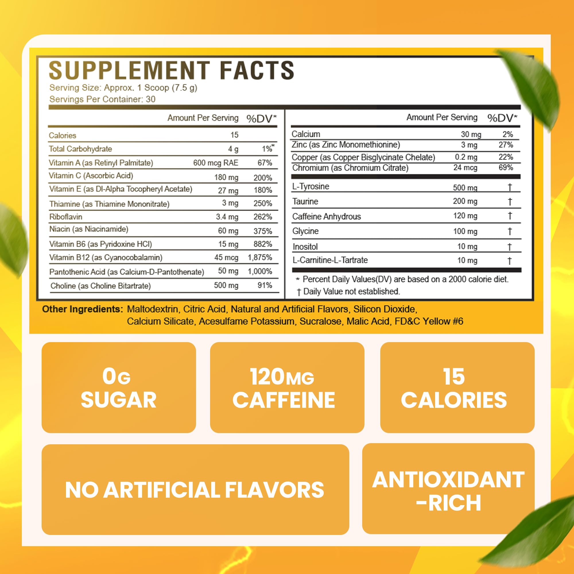 Morning Buzz orange burst pre-workout mix ready for a quick energy lift.