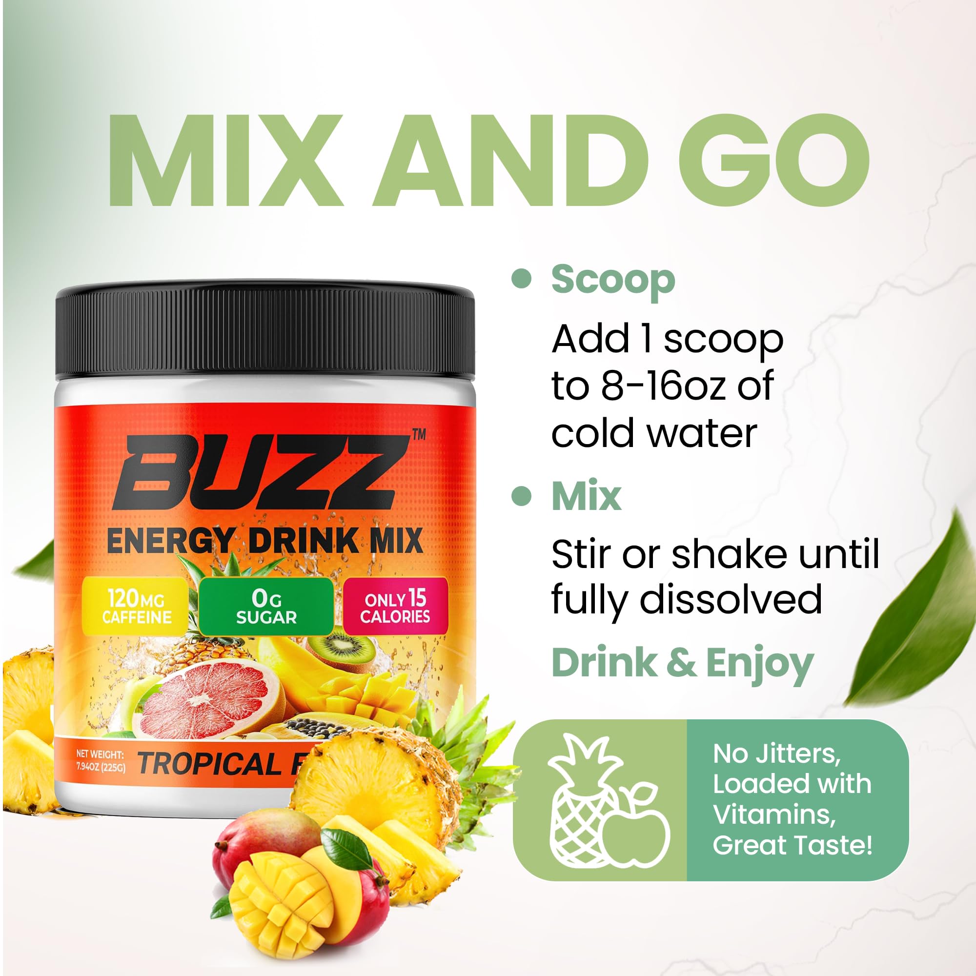 Morning Buzz pre-workout use supports steady energy without jitters.