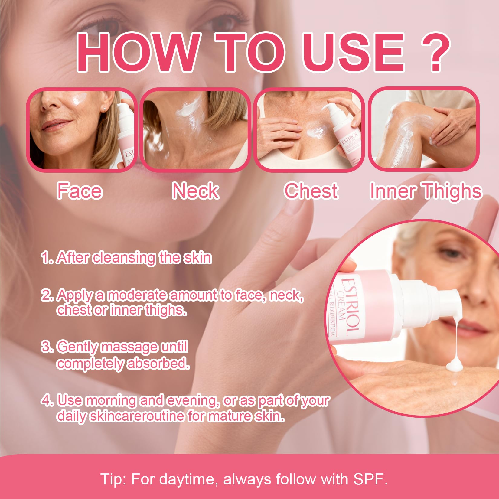 Estriol-enriched formulation highlighted in a clean product shot